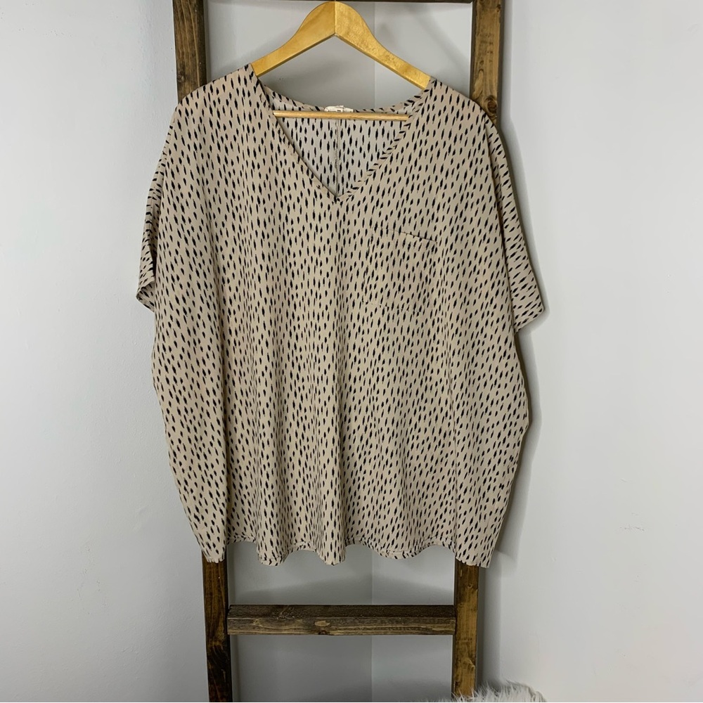 Jodifl Elegant Beige Patterned Women's Top Size S